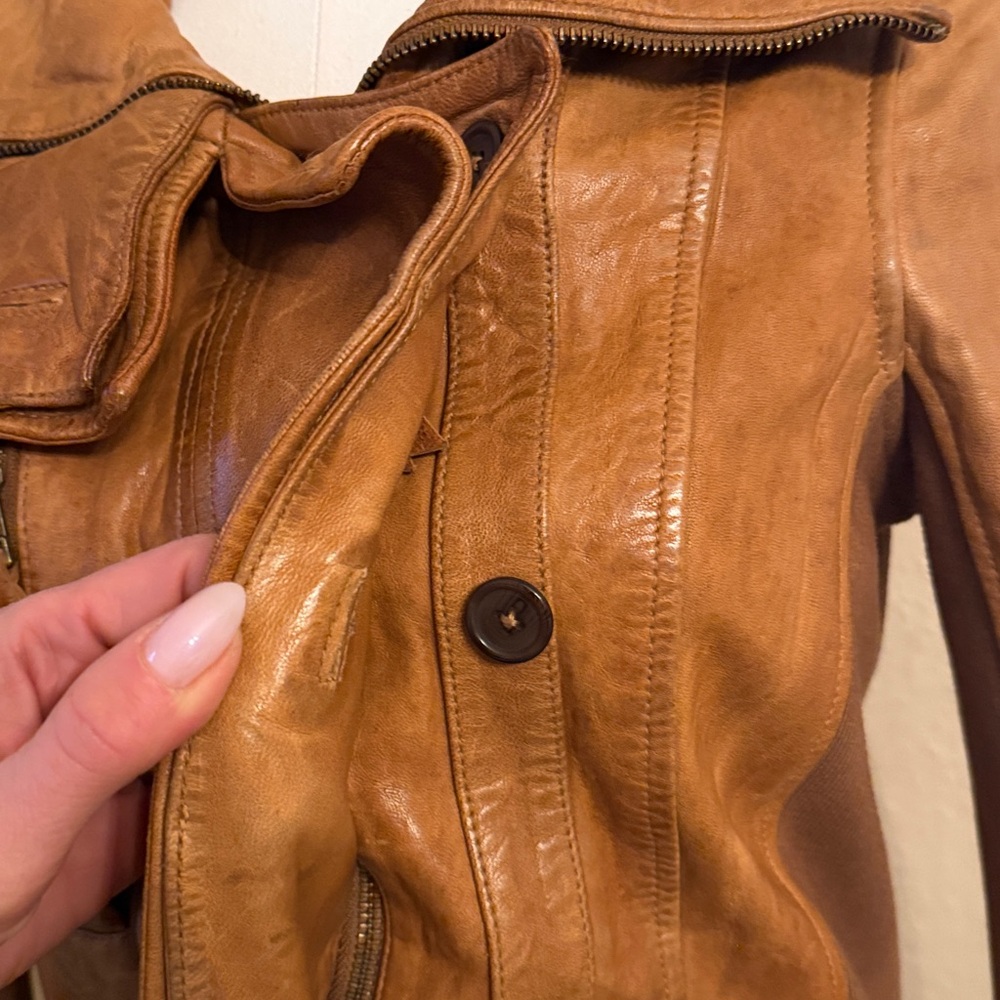 NICHOLAS K Brock Leather Jacket Medium Brown - Picture 7 of 17
